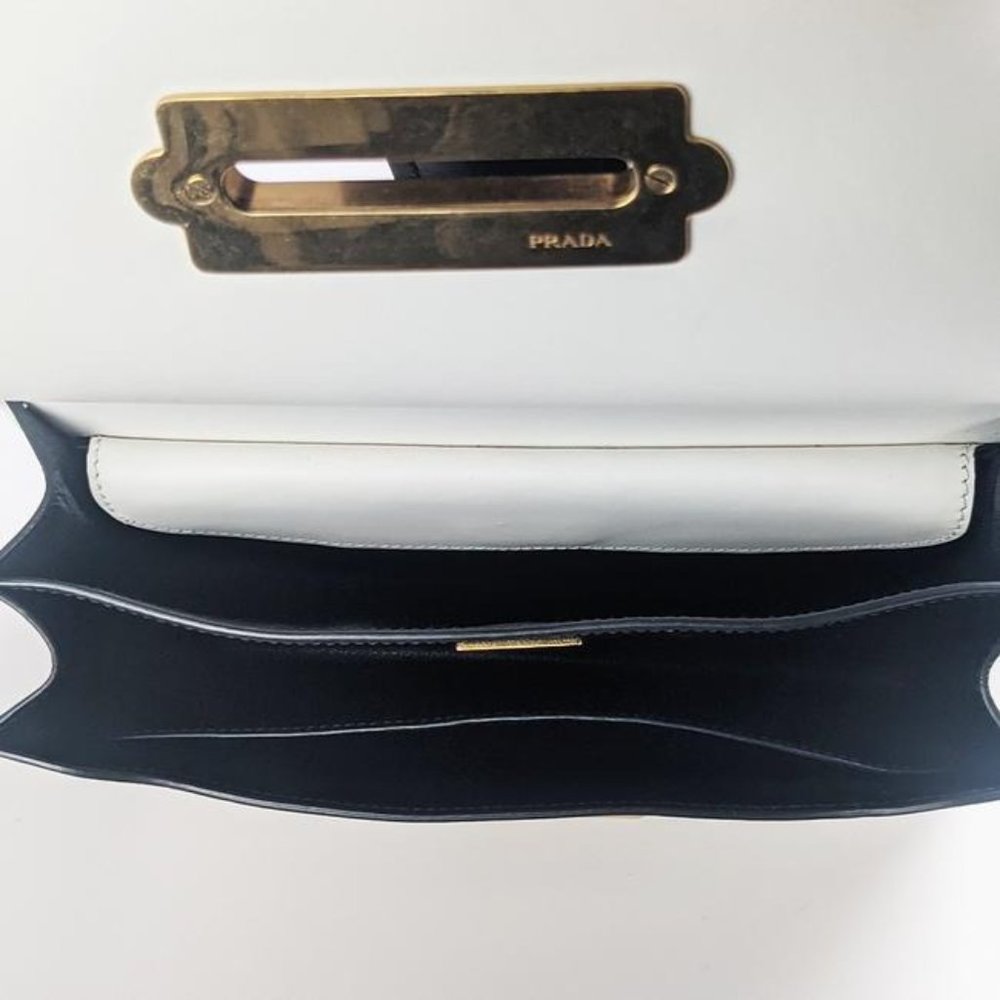 SOLDPrada White Leather Large Cahier Crossbody Bag - Picture 3 of 10